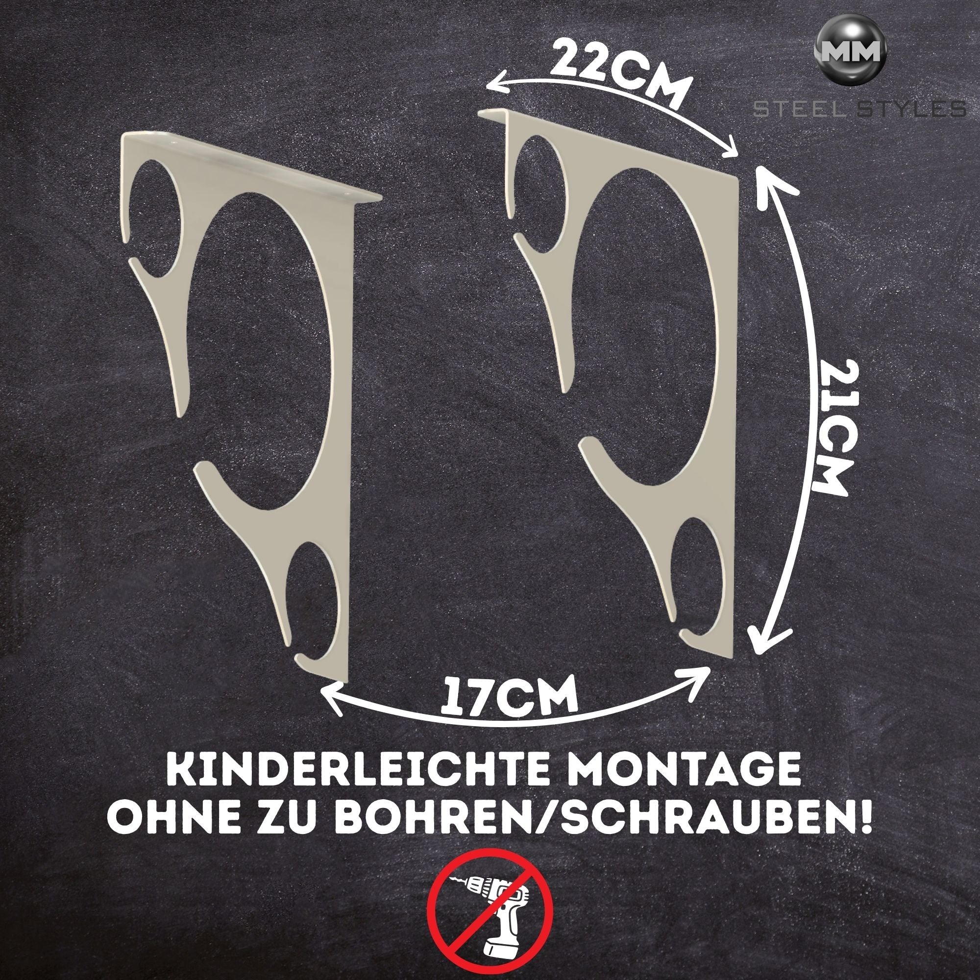 Küchenrollenhalter aus Edelstahl – Wandhalter zum Kleben ohne Bohren – Platzsparende Lösung für die Küche – Starker Halt – Nachhaltige Produktion