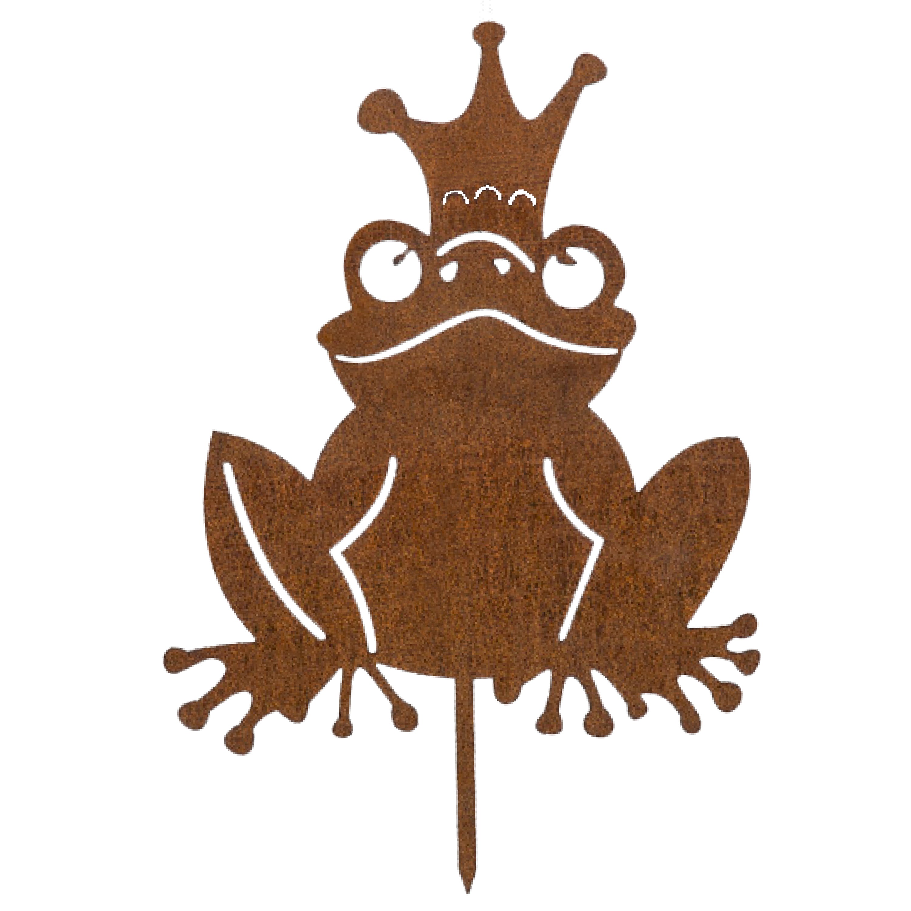 Edelrost Froschkönig Gartenstecker- Teichdeko rost - Rostdeko