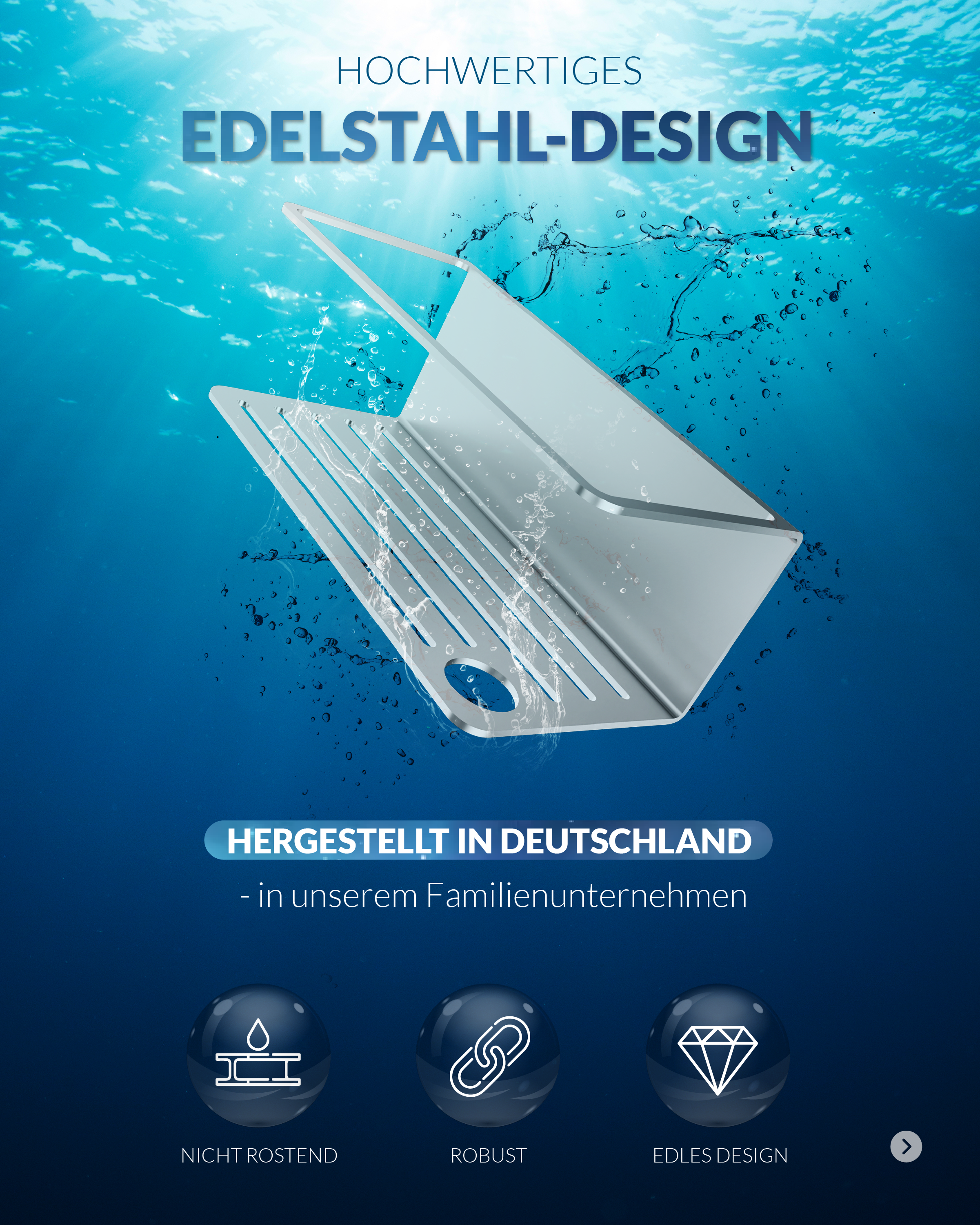 MM Steel Styles Duschablage groß