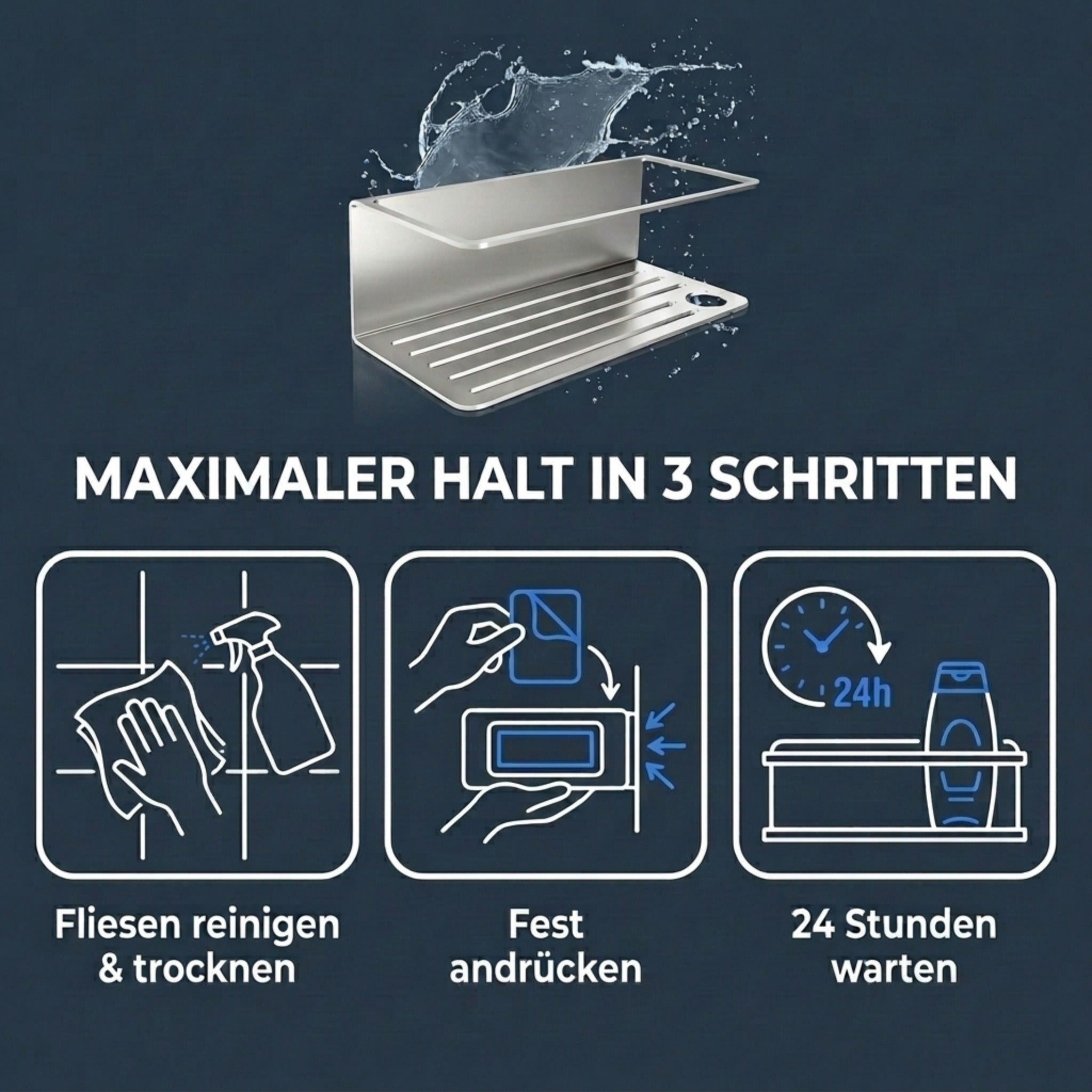 MM Steel Styles Duschablage groß