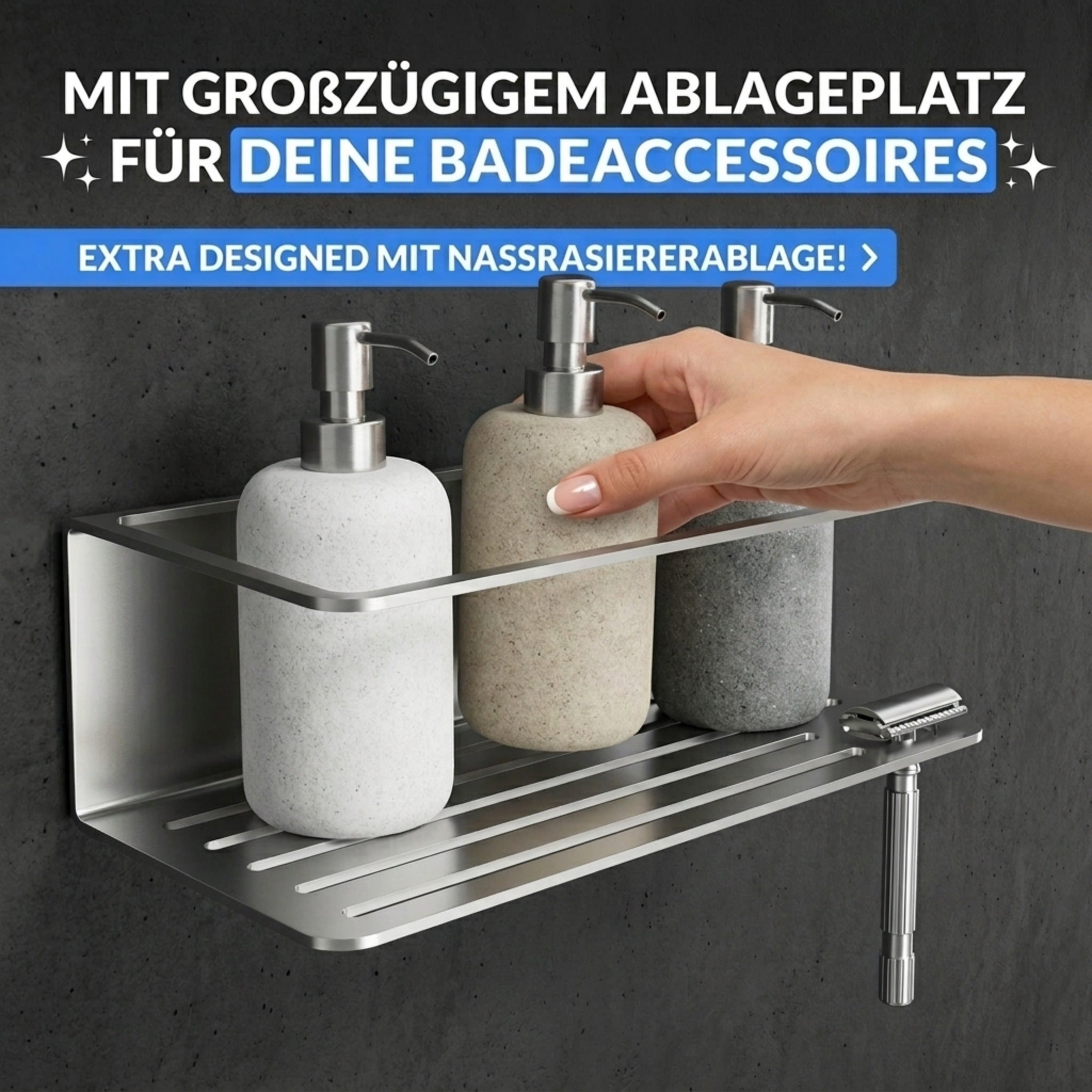 MM Steel Styles Duschablage groß