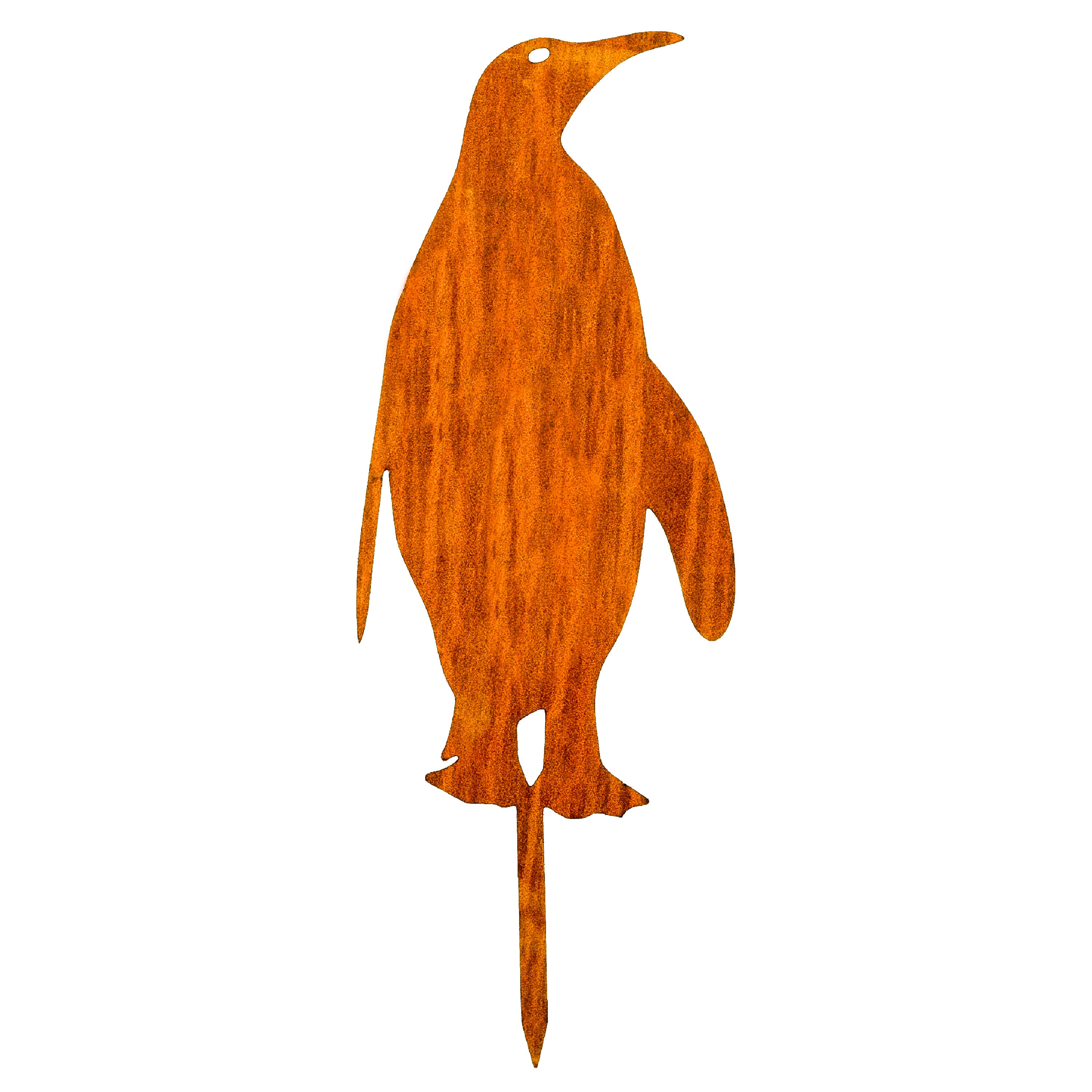 Edelrost Pinguin Gartenstecker-einfach einsteckbare Rostdeko aus hochwertigem Cortenstahl - Gartendeko rost