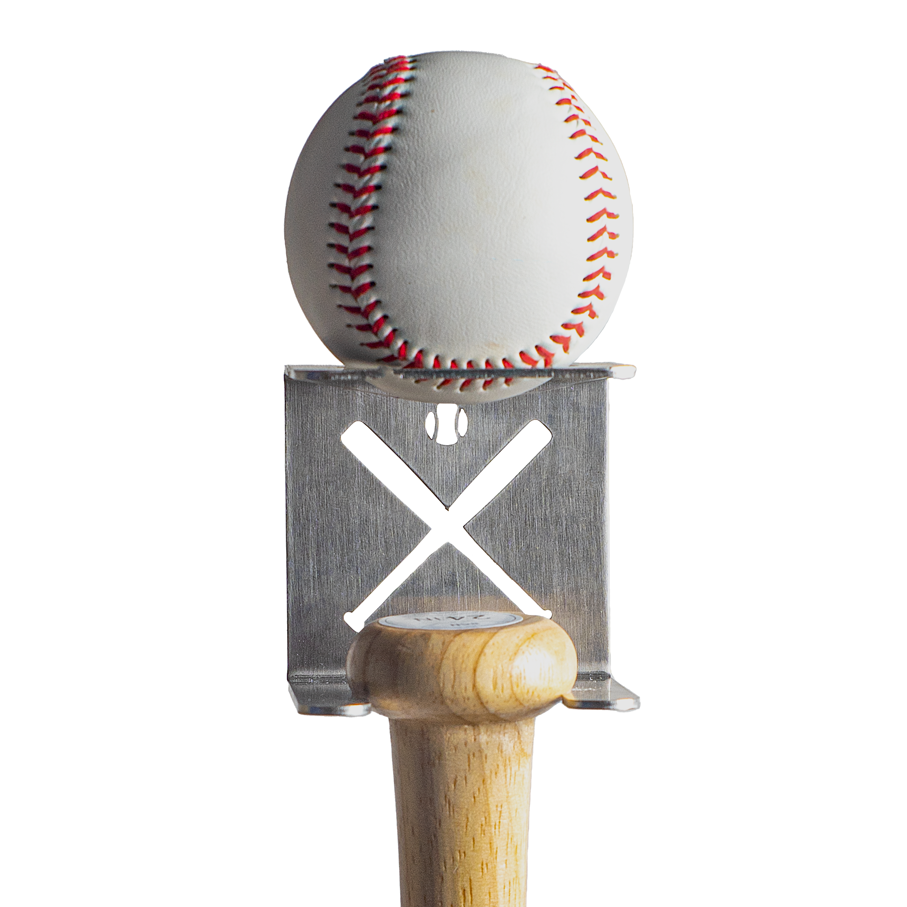 Baseballschläger Halterung aus hochwertigem Edelstahl – Einfache Montage mit Klebepad