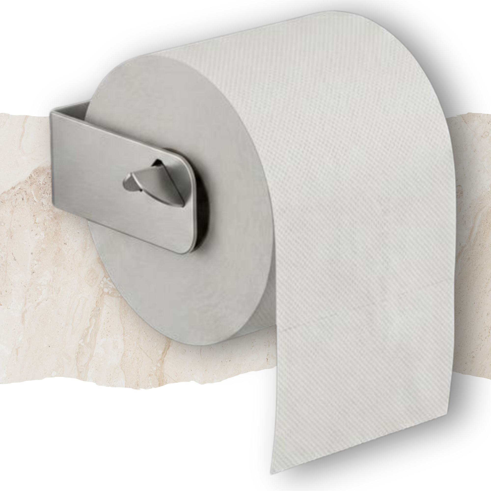 Toilettenpapierhalter aus Edelstahl – Klopapierhalter ohne Bohren – Klorollenhalter zum Kleben – Sicherer Halt an der Wand – Zeitloses Design – Made in Europa