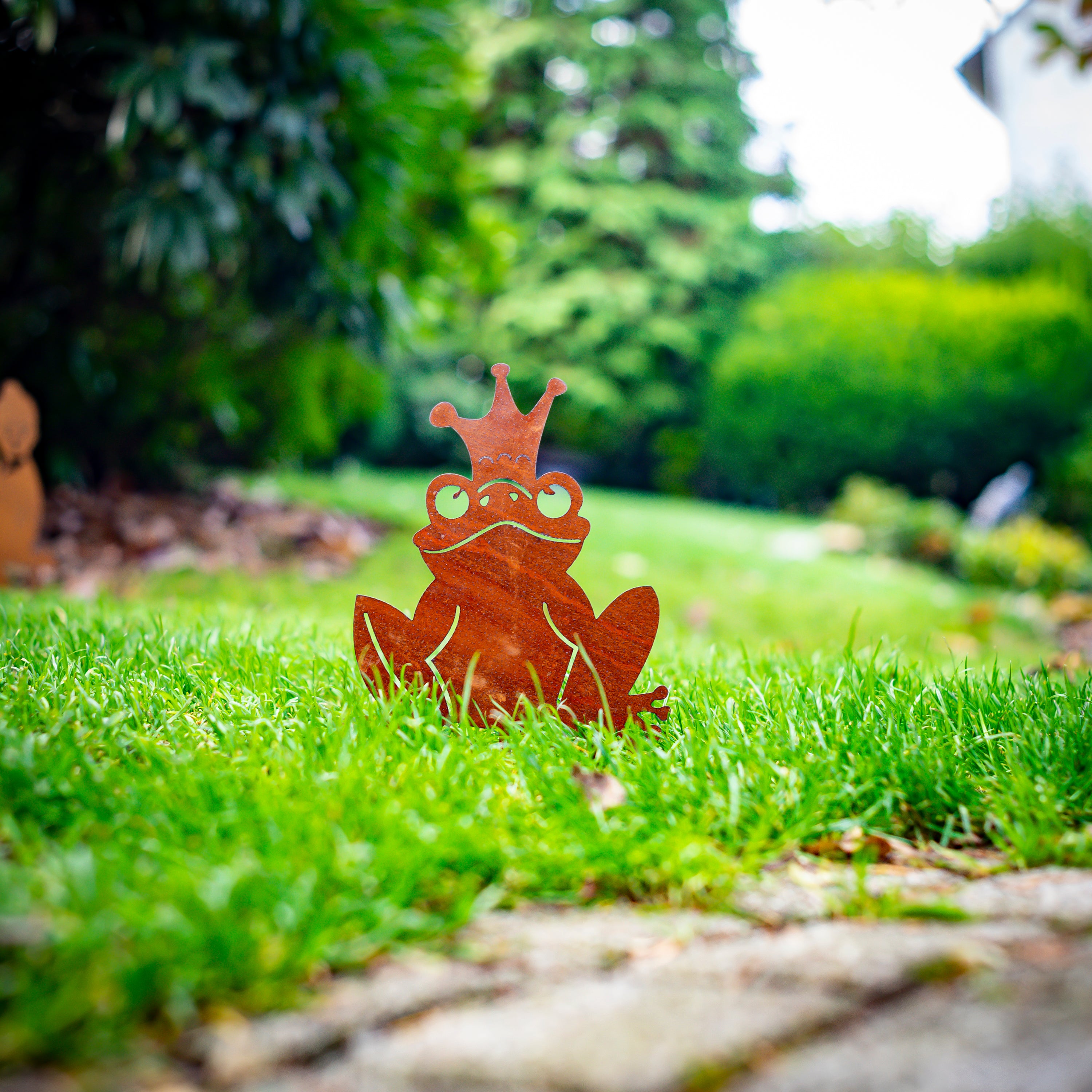 Edelrost Froschkönig Gartenstecker- Teichdeko rost - Rostdeko