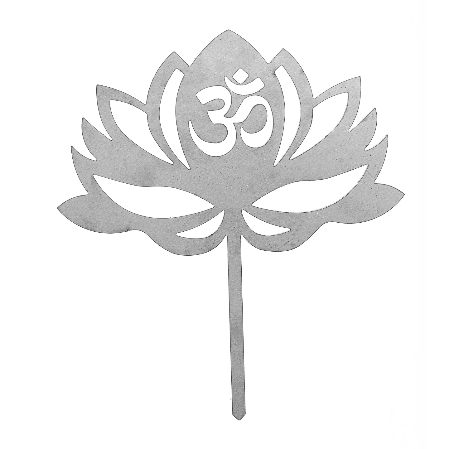 Edelstahl Lotusblume (mit Om-Zeichen) Beetstecker- Edelstahldeko für Beet, Blumentopf - Gartendeko Meditation/ Yoga