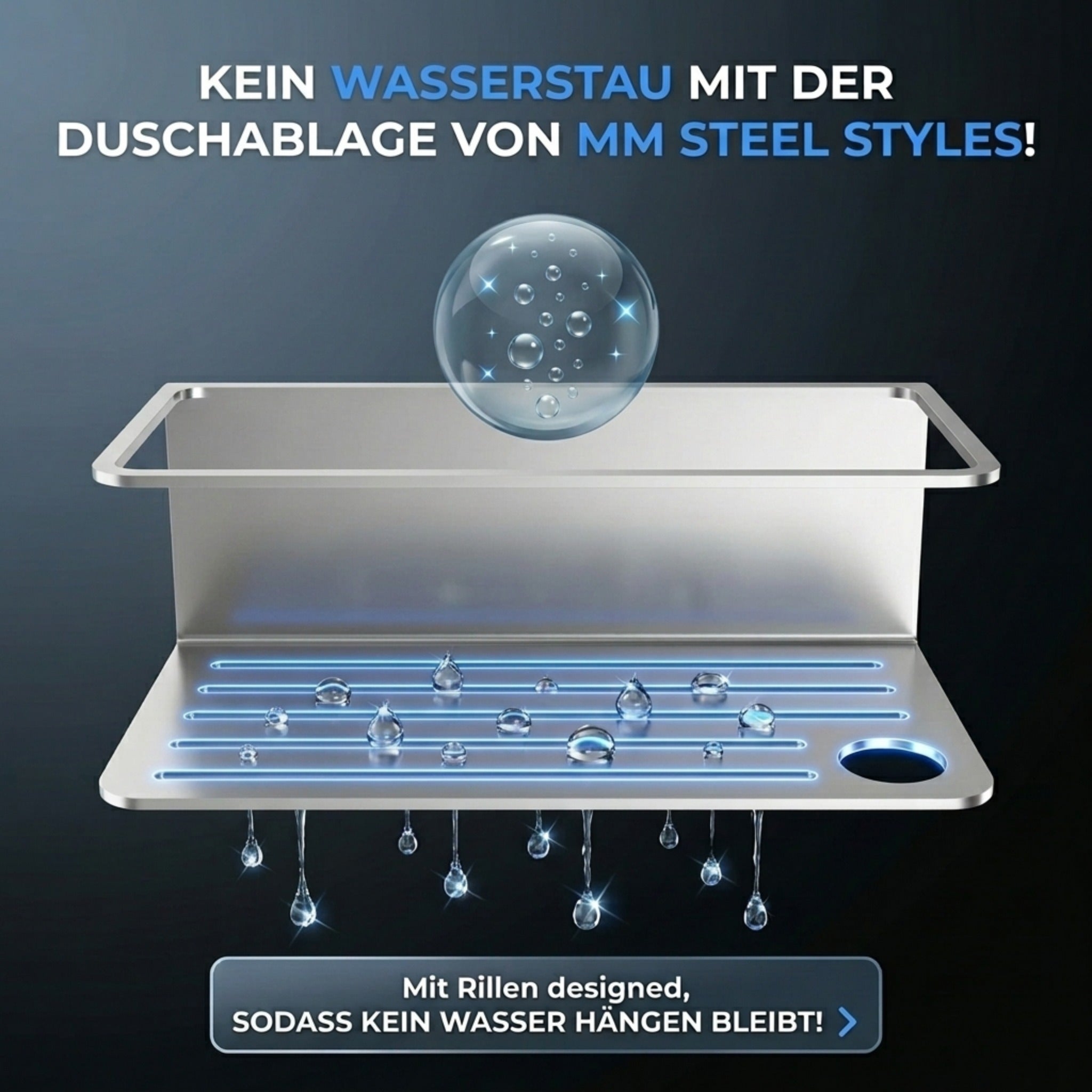 MM Steel Styles Duschablage groß